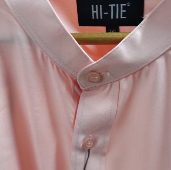 Band Collar Dress Shirts for Men 3x. 52 in around for pit to pit measurement. - Picture 4 of 5